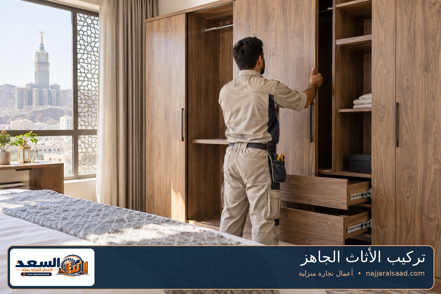 تركيب وحدات الأثاث الجاهز وترتيب قطعها